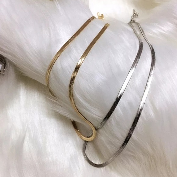 NEW 18K Gold Flat Blade Snake Link Chain Necklace - Picture 6 of 6